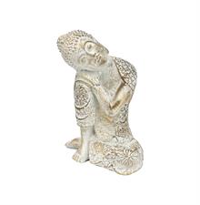 BUDDHA SEDUTO TESTA SU GINOCCHIO ORO