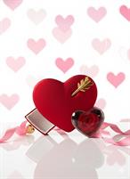 scatola cuore rossa c/rosa stabilizzata